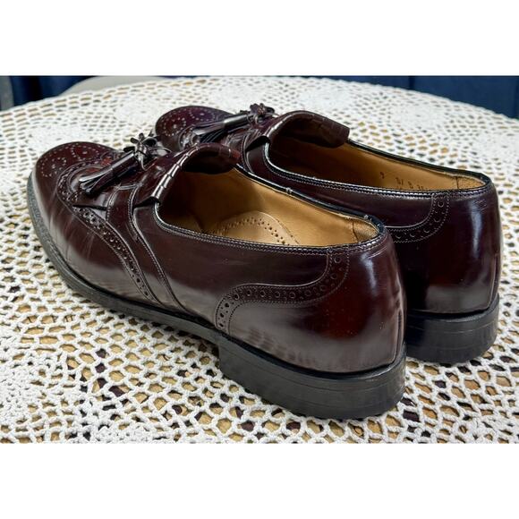 JOHNSTON & MURPHY Tassel Burgundy Sz 9 M Men Leather Slip-On Dress Loafers 3152 - Picture 13 of 15